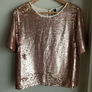TopShop rose gold sequin top